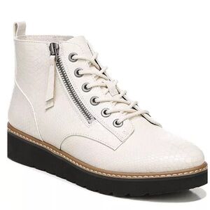 Naturalizer EEVA Cream Snakeskin Print Ankle Boots